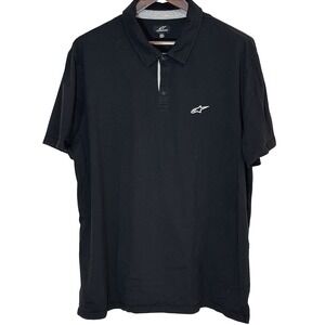 Alpinestars Eternal Polo Shirt Black XXL 100% Cotton Moto Casual Soft
